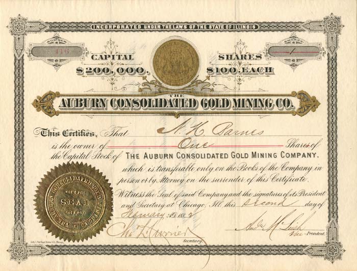 Auburn Consolidated Gold Mining Co.